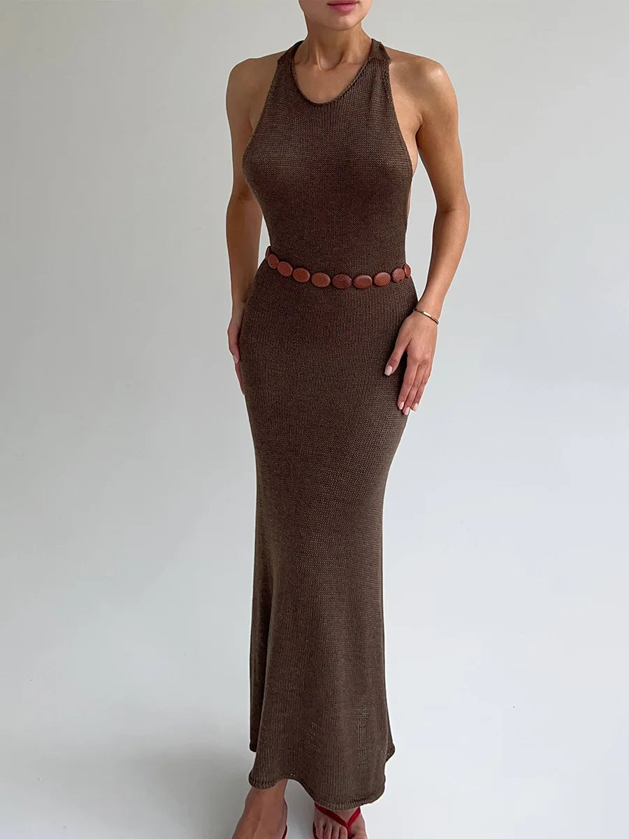 SOHO Summer Knitted Backless Sweater