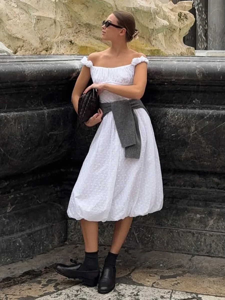 SOHO Summer Off-Shoulder Maxi Dress