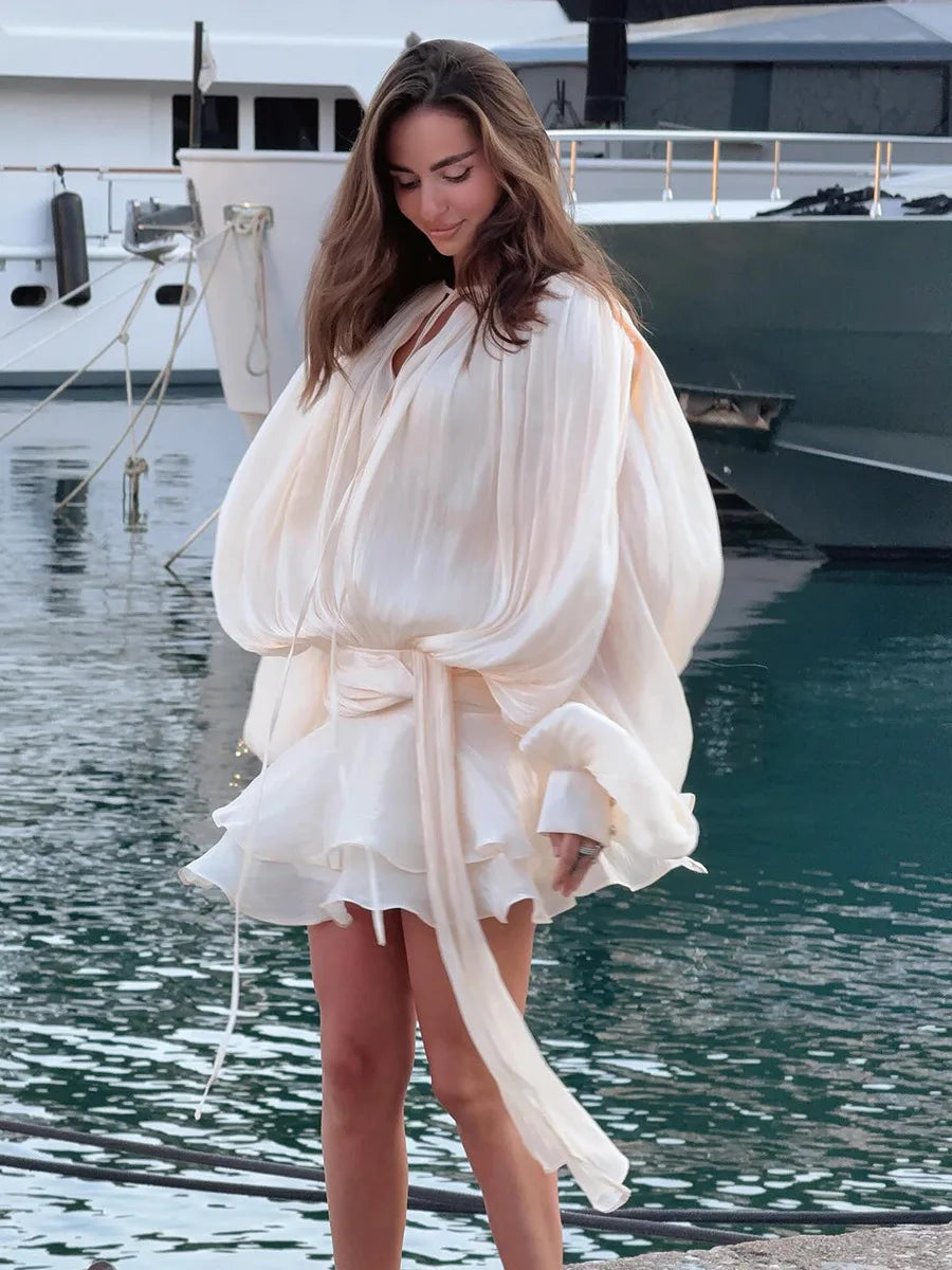 SOHO Spring Pleated Mini Dress