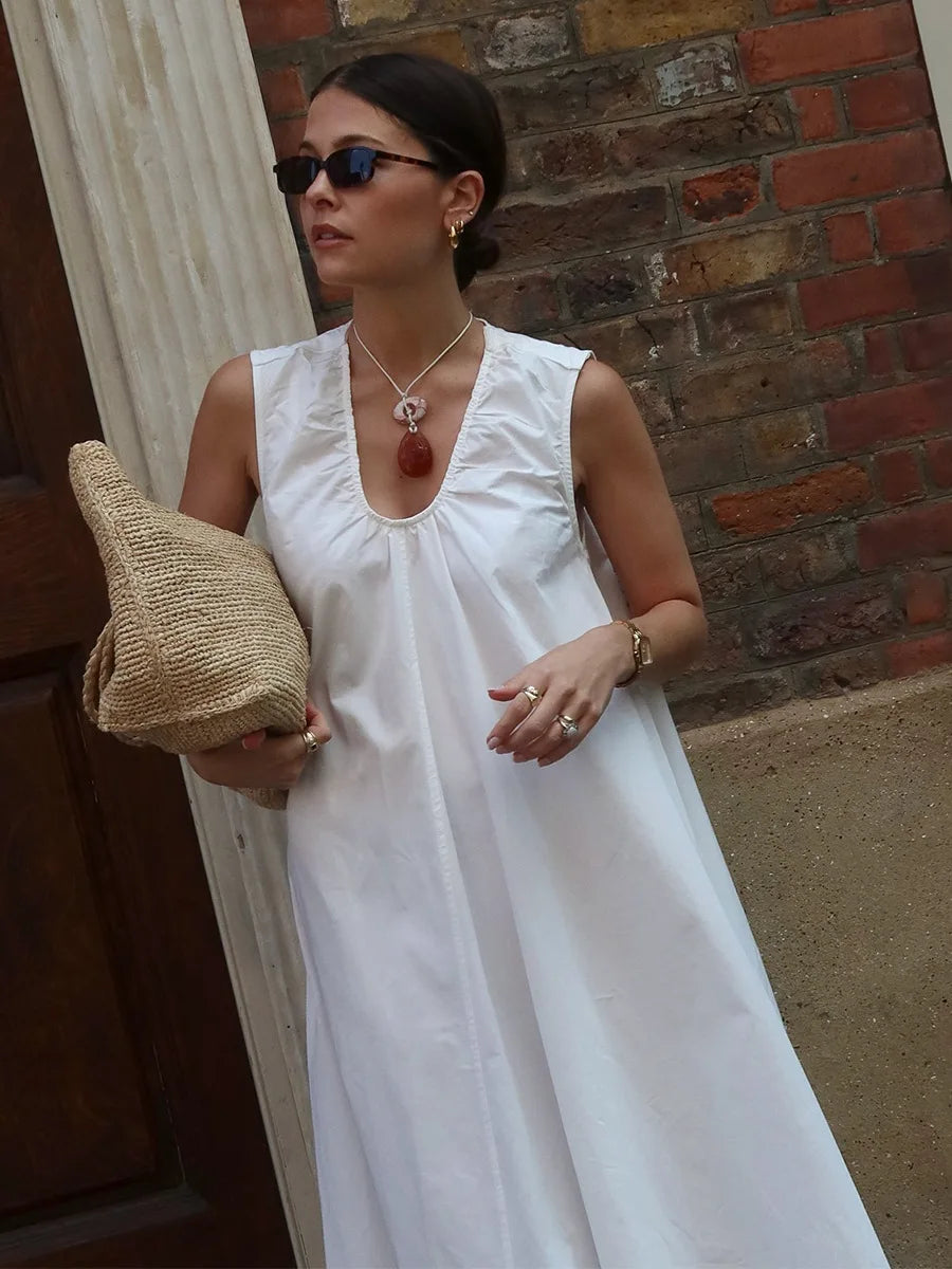 SOHO Summer Cotton Sleeveless Maxi Dress
