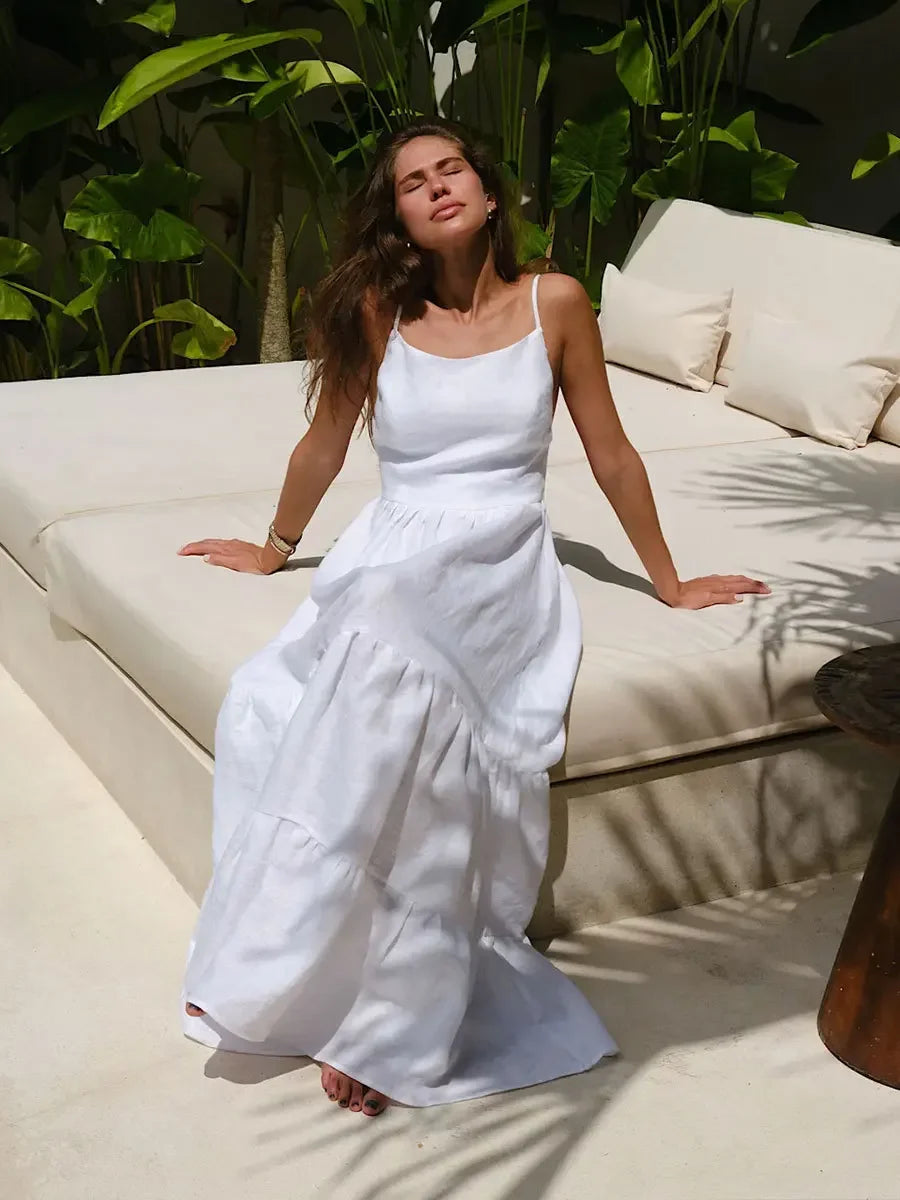 SOHO Spring Cotton Backless Dress