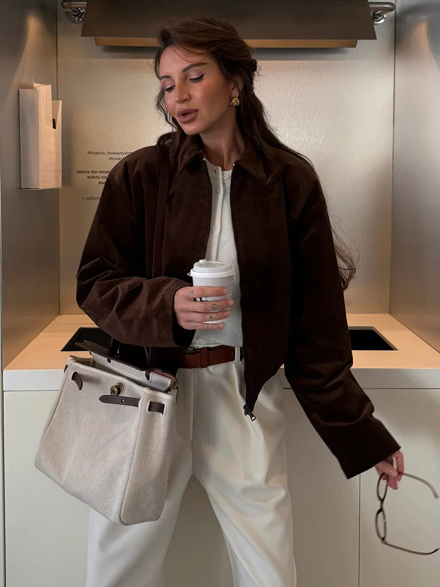 SOHO Autumn Cotton Jacket in Brown
