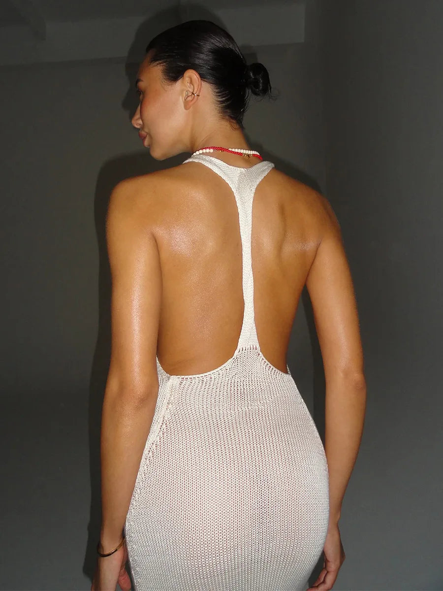 SOHO Summer Knitted Backless Sweater