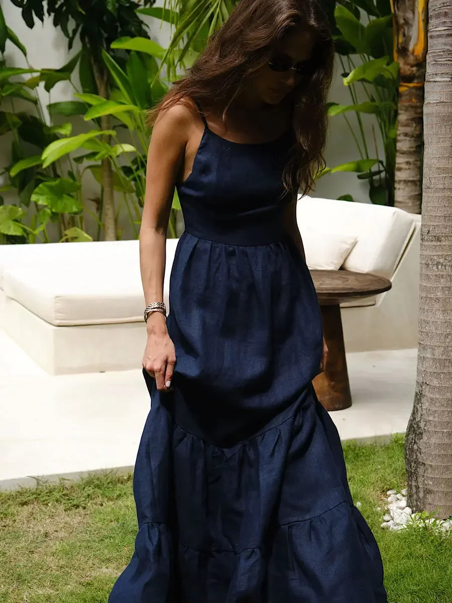 SOHO Spring Cotton Backless Dress