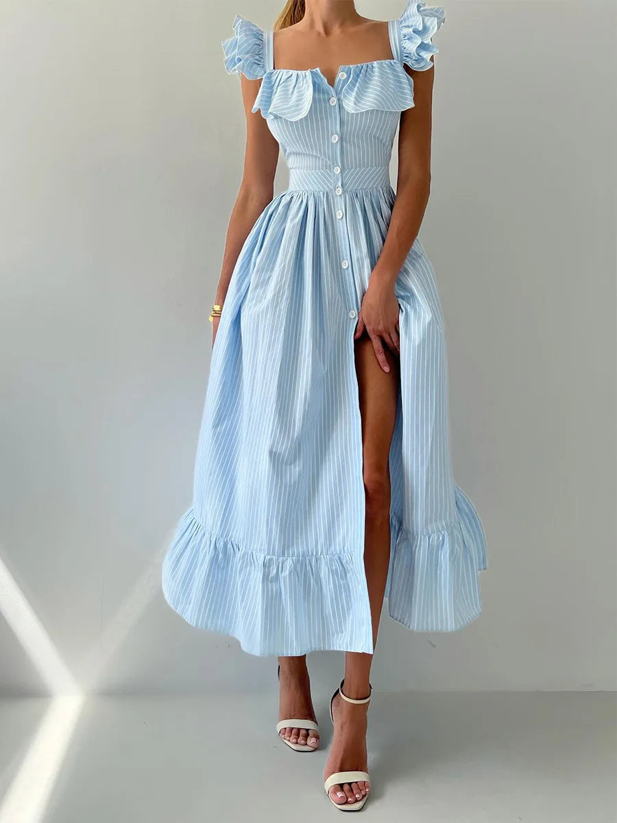 SOHO Summer Striped Midi Dress