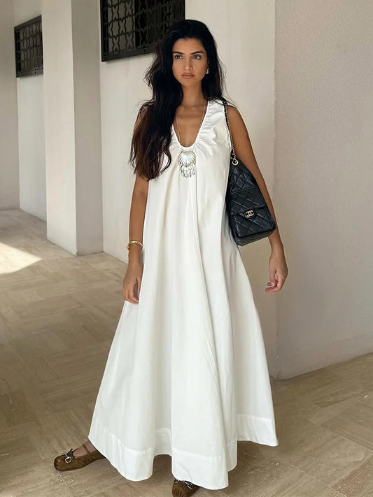 SOHO Summer Cotton Sleeveless Maxi Dress