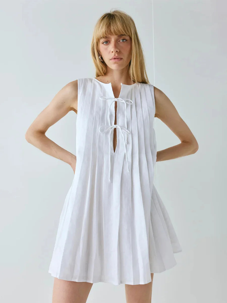 SOHO Summer Pleated Mini Dress (2)