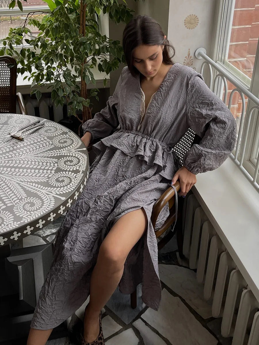 SOHO Spring Lace Pleated Dress