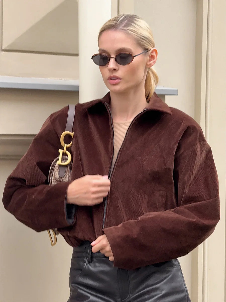 SOHO Autumn Cotton Jacket in Brown