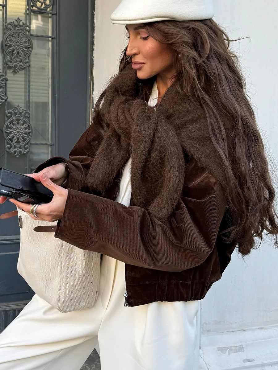 SOHO Autumn Cotton Jacket in Brown