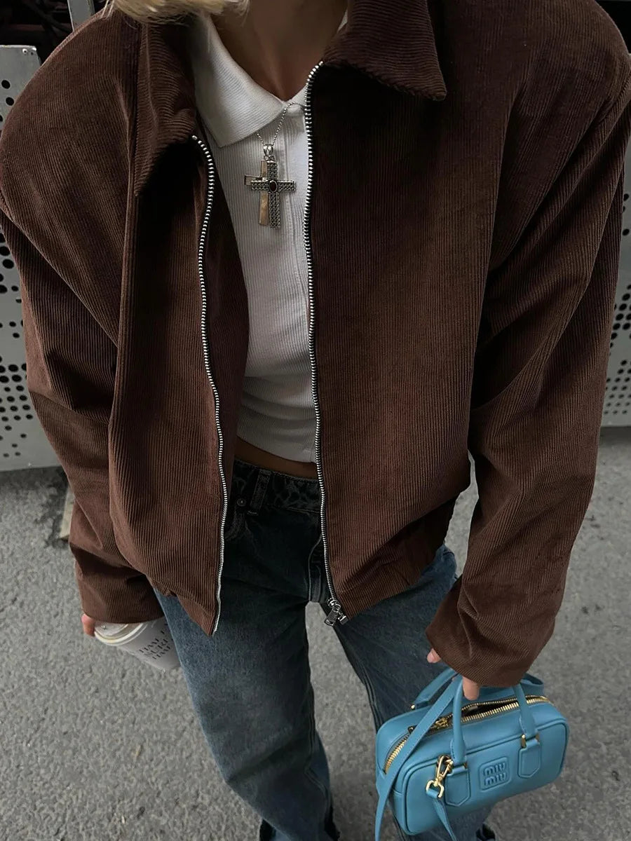 SOHO Autumn Cotton Jacket in Brown