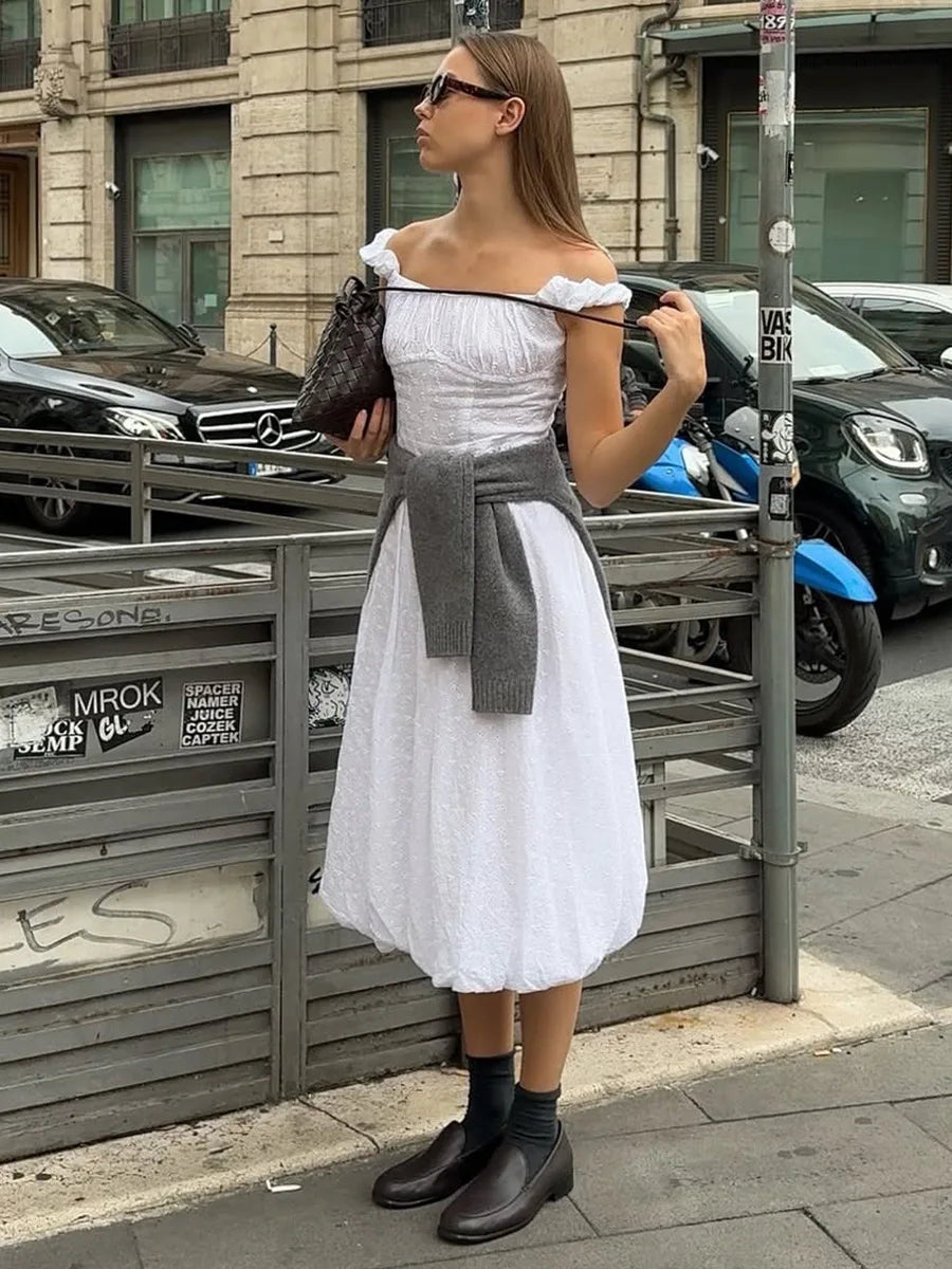 SOHO Summer Off-Shoulder Maxi Dress
