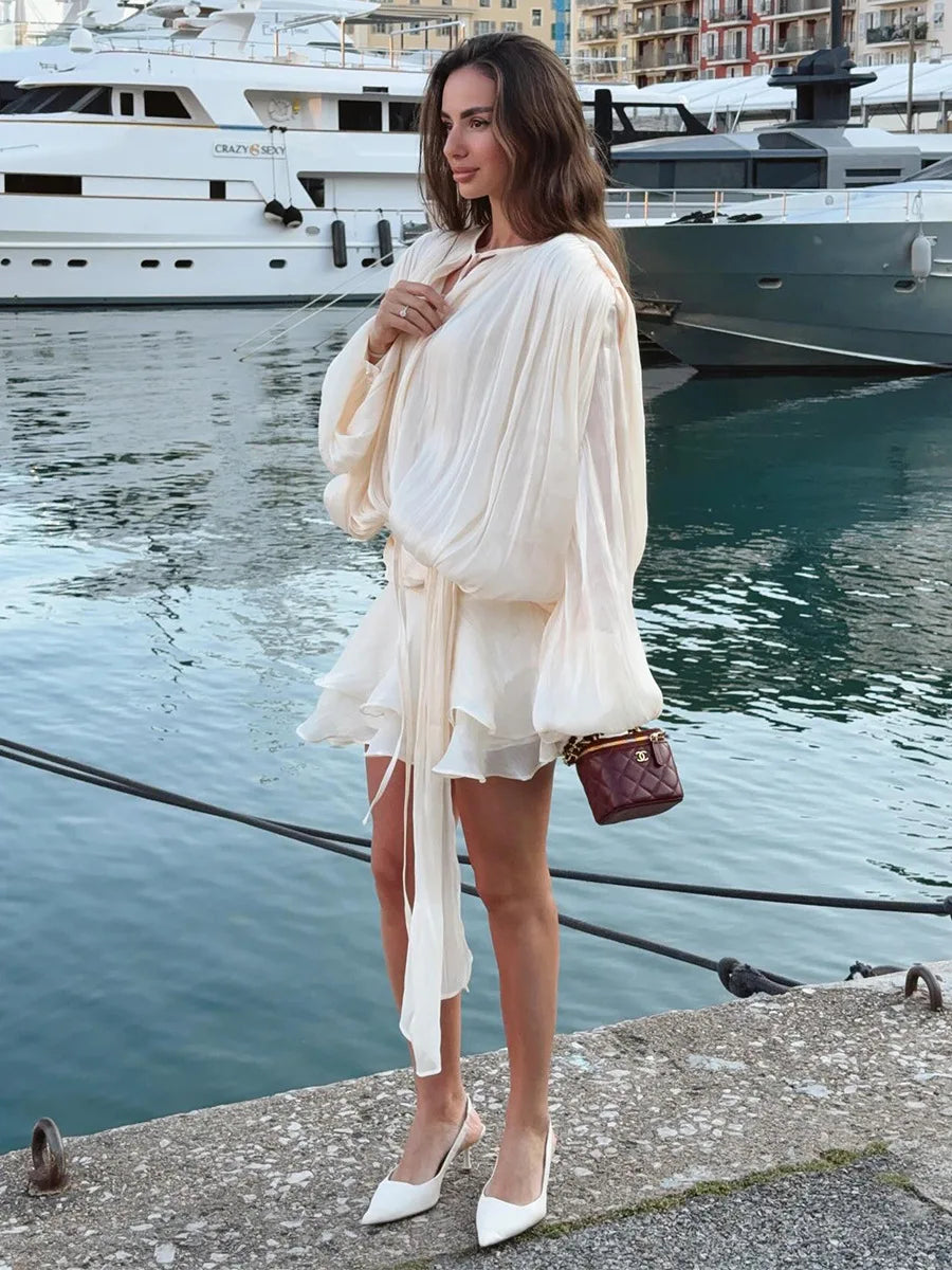 SOHO Spring Pleated Mini Dress