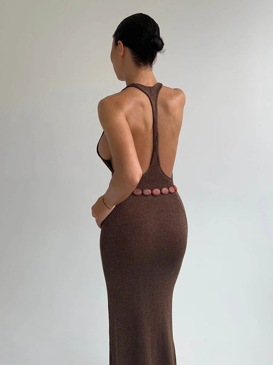 SOHO Summer Knitted Backless Sweater