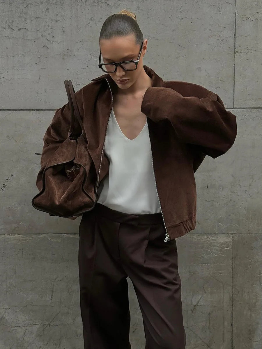 SOHO Autumn Cotton Jacket in Brown