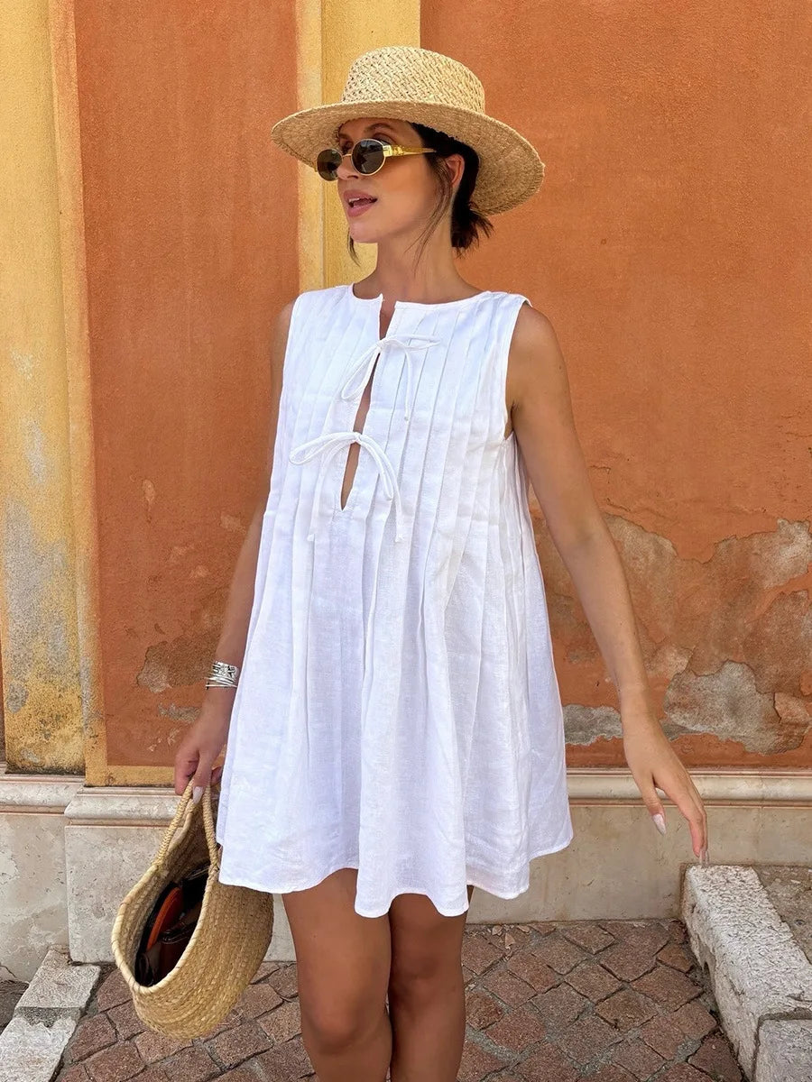 SOHO Summer Pleated Mini Dress (2)