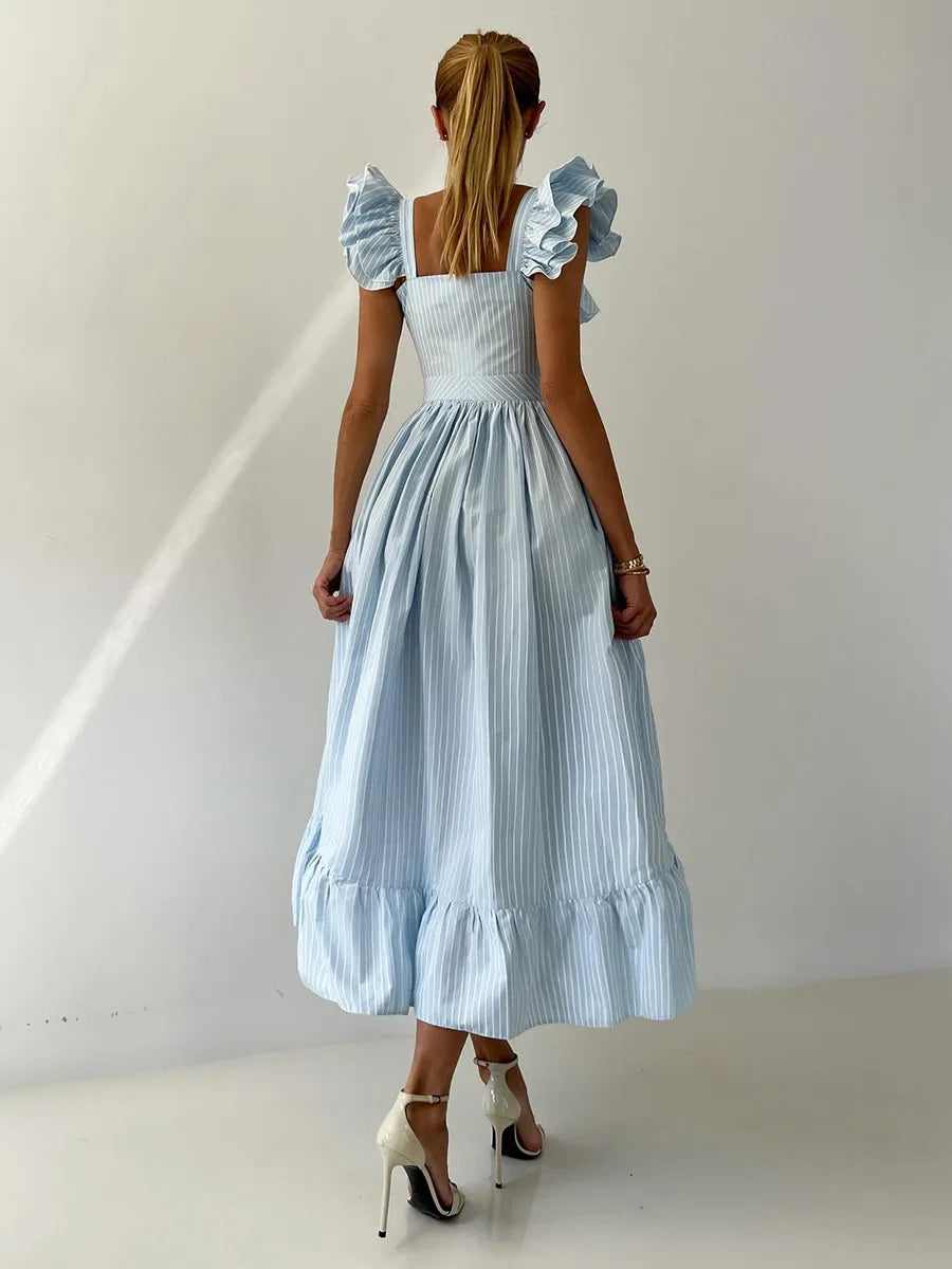SOHO Summer Striped Midi Dress