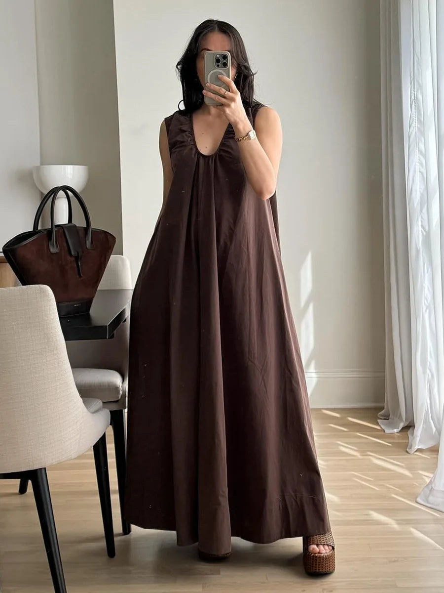 SOHO Summer Cotton Sleeveless Maxi Dress