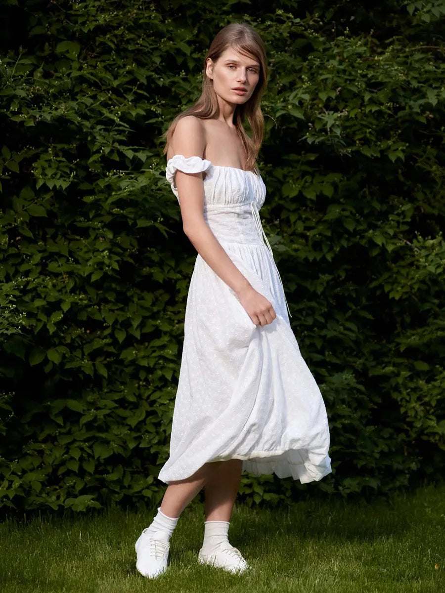 SOHO Summer Off-Shoulder Maxi Dress