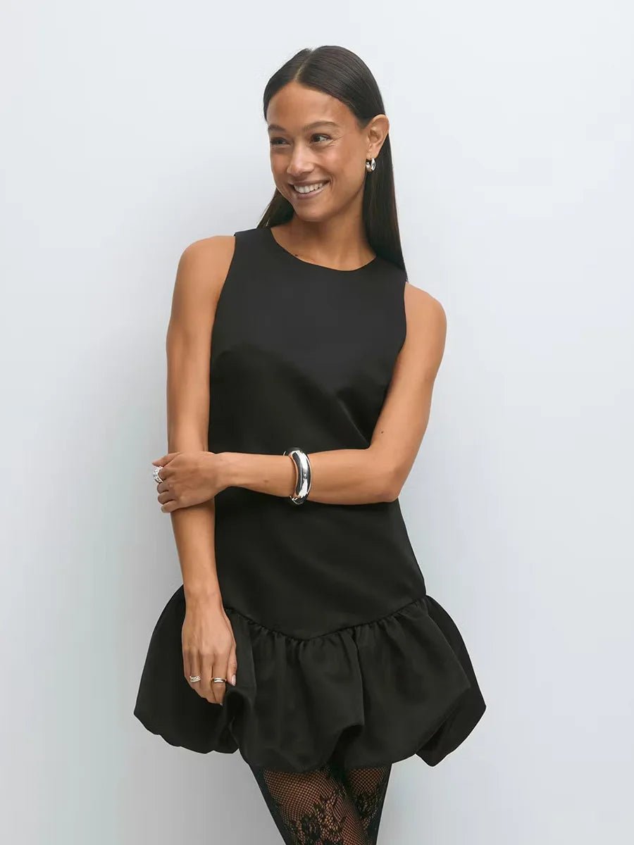 SOHO Summer Sleeveless Mini Dress in Black