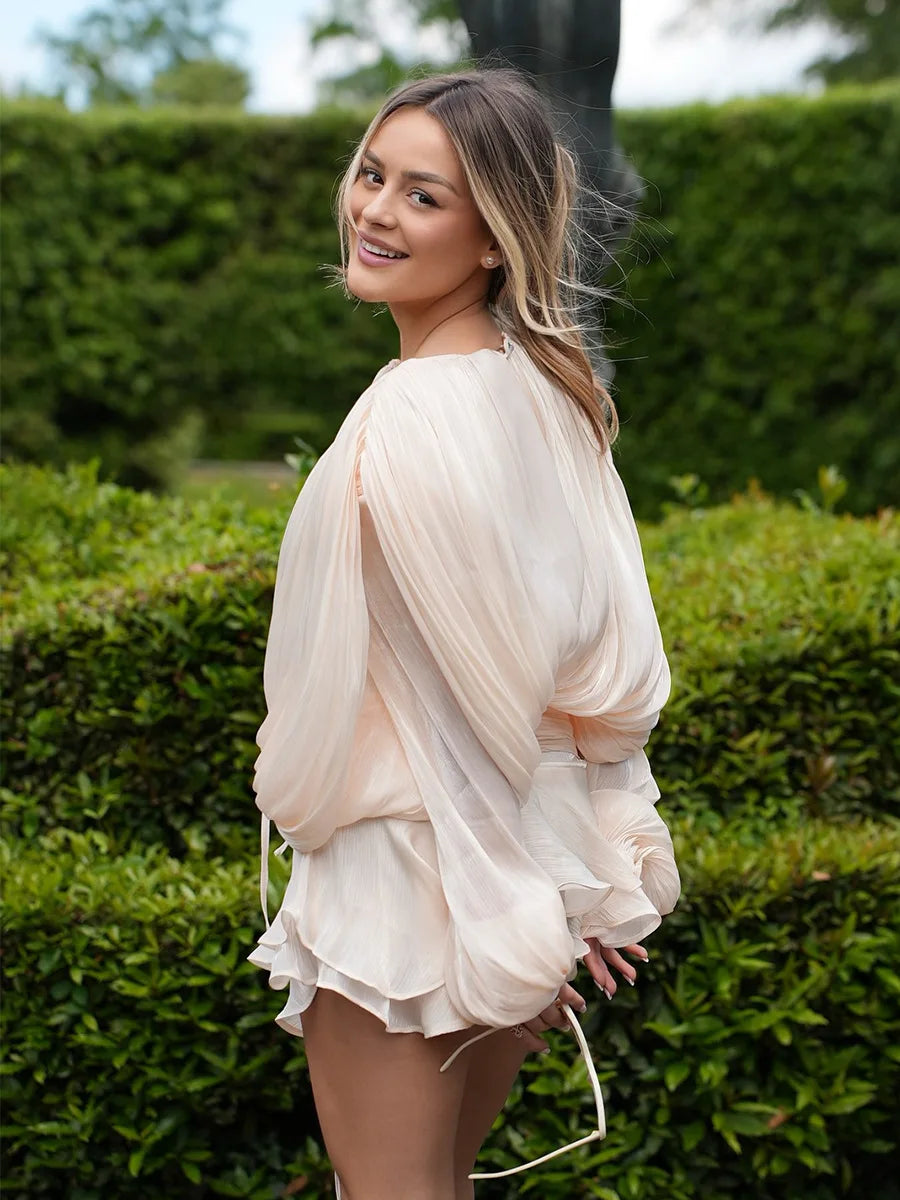 SOHO Spring Pleated Mini Dress