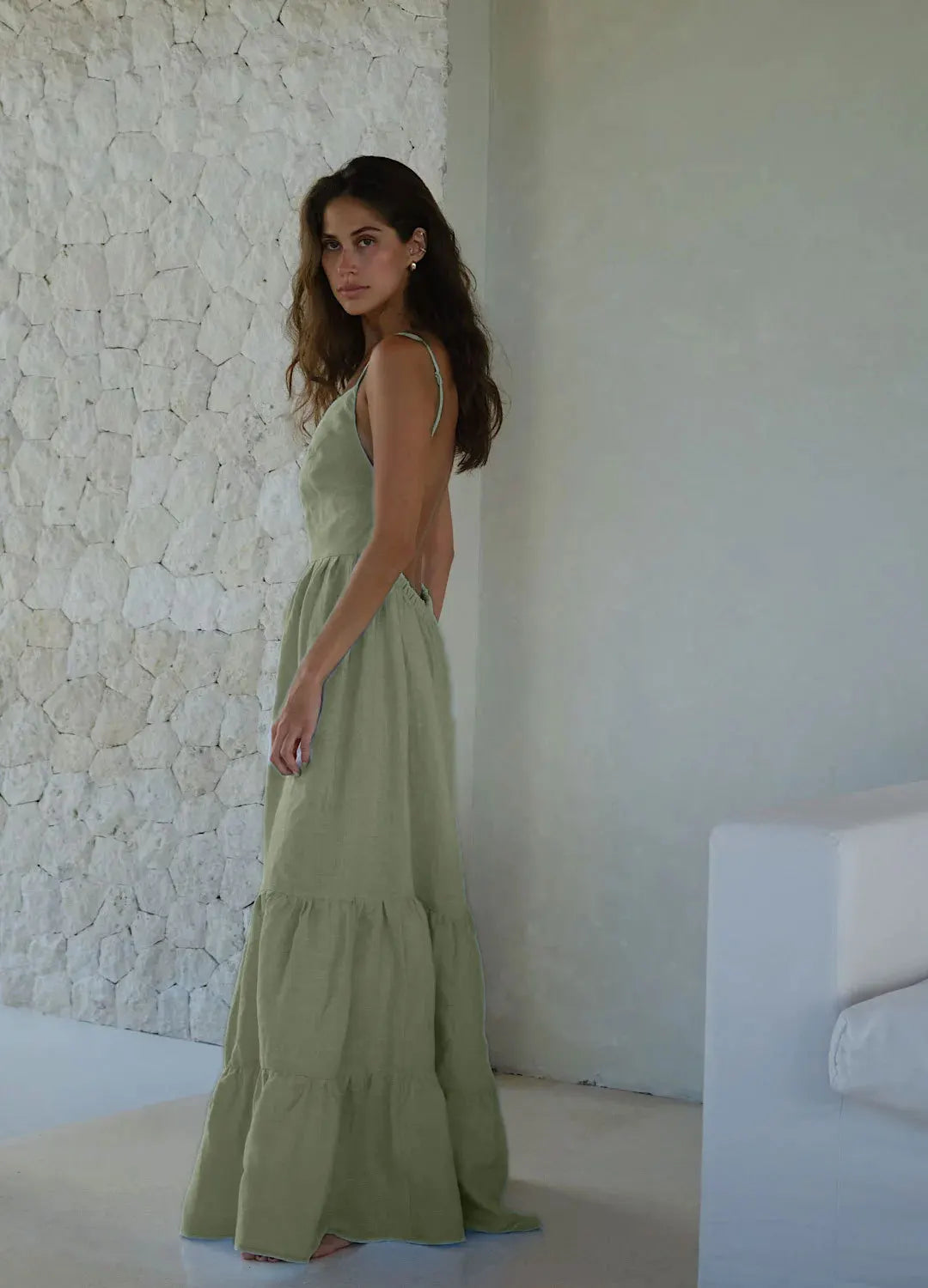 SOHO Spring Cotton Backless Dress