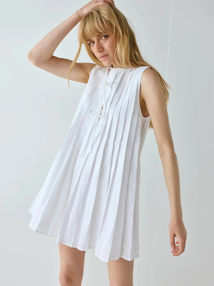 SOHO Summer Pleated Mini Dress (2)