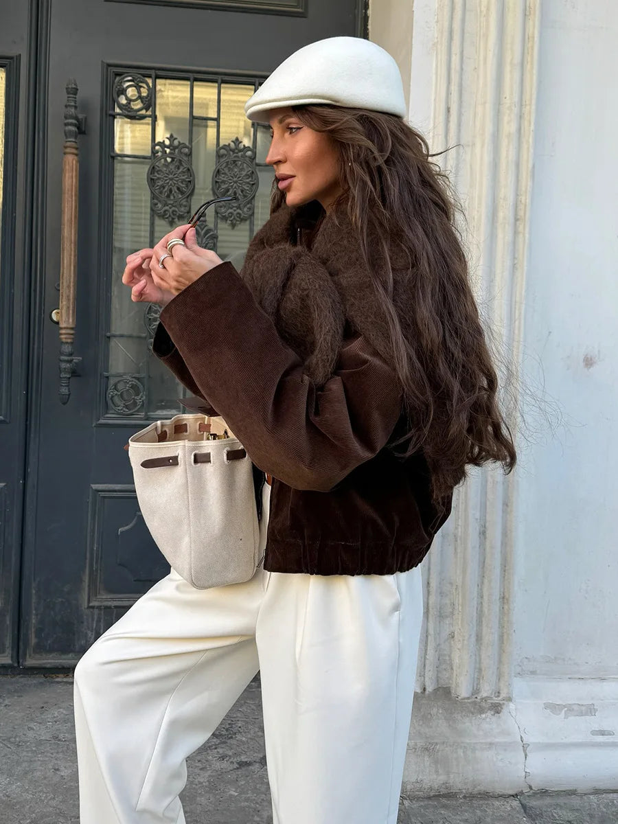 SOHO Autumn Cotton Jacket in Brown
