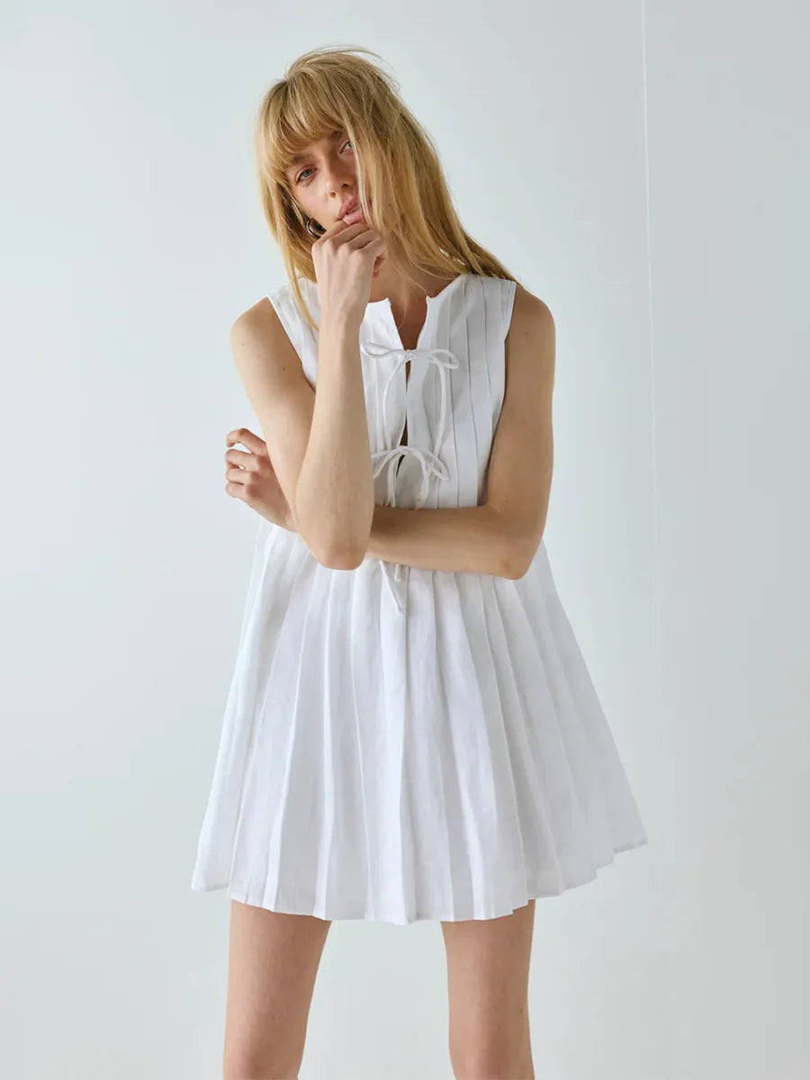 SOHO Summer Pleated Mini Dress (2)