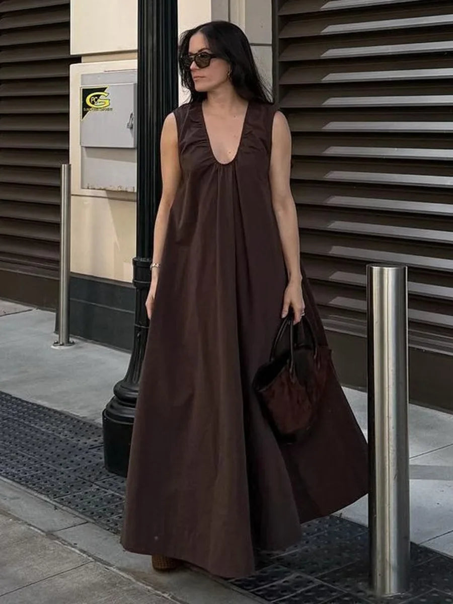 SOHO Summer Cotton Sleeveless Maxi Dress
