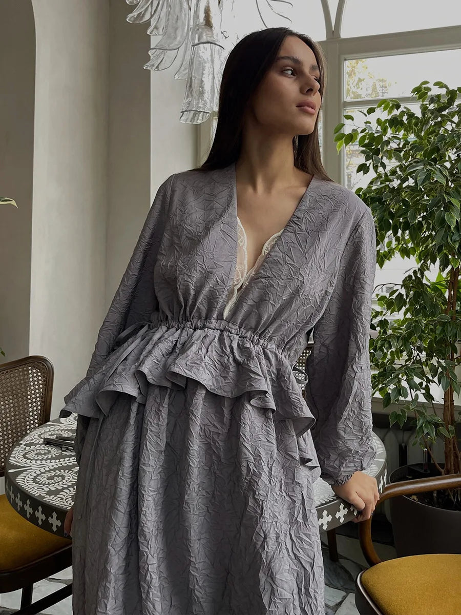 SOHO Spring Lace Pleated Dress