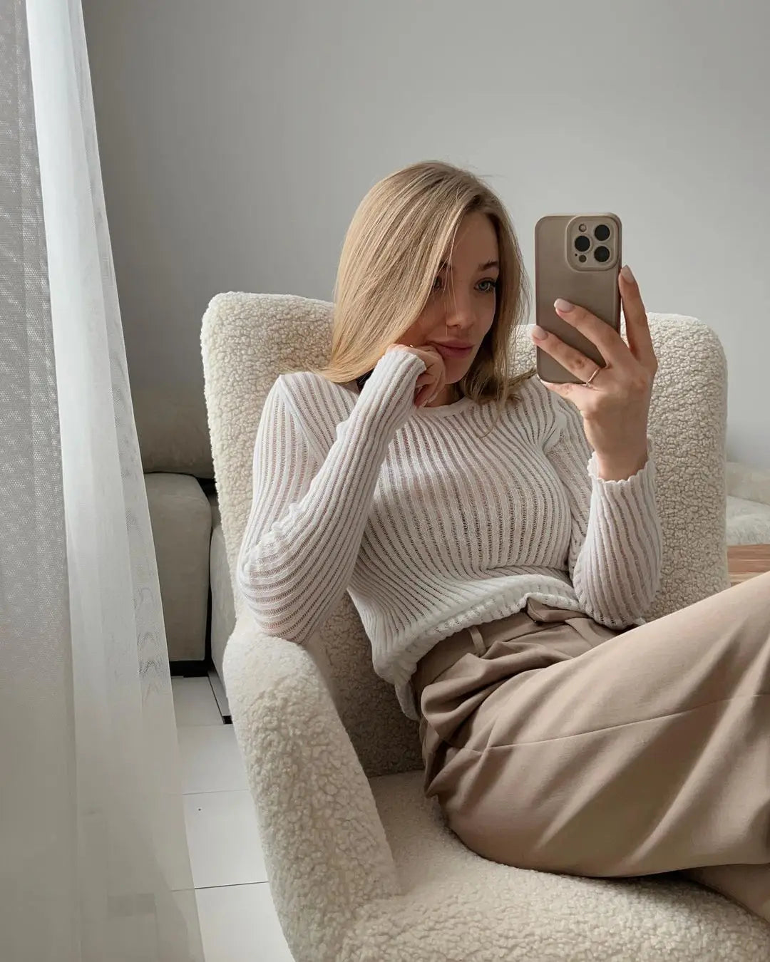 SOHO Striped Set in White