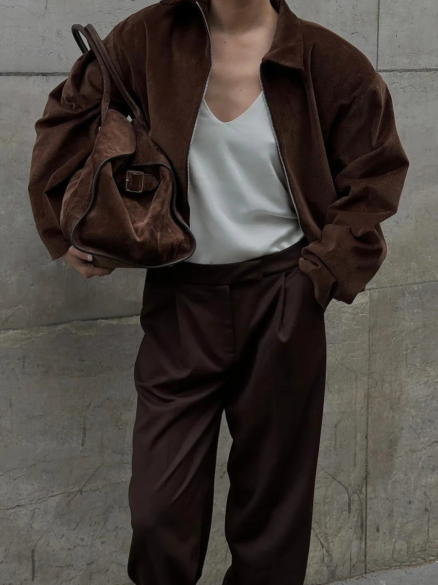 SOHO Autumn Cotton Jacket in Brown
